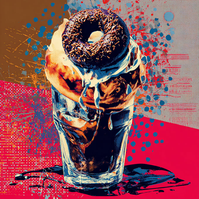 create cartoon food pop art designs
