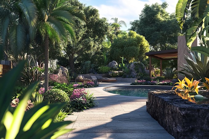 design your backyard pool deck patio and landscape design