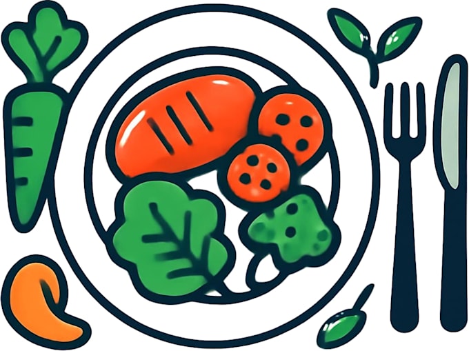 create vector food illustration for branding and digital use
