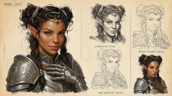 create fantasy character portrait art