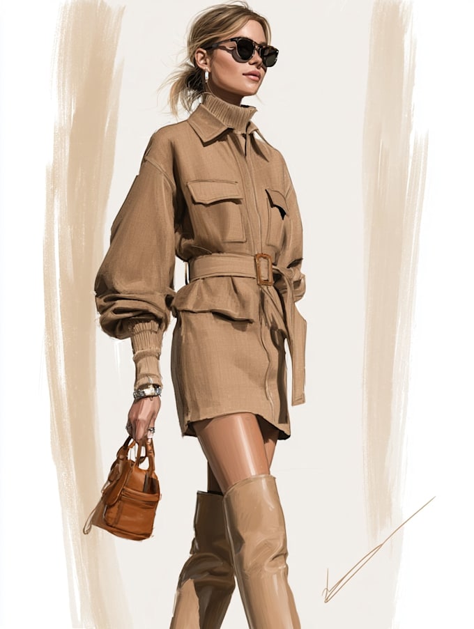 sketch a fashion illustration