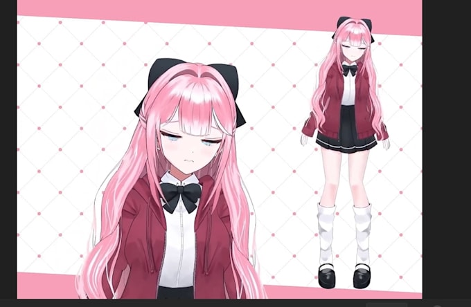 draw and rig live2d vtuber model, 2d vtuber model, vtuber rigging, live2d model