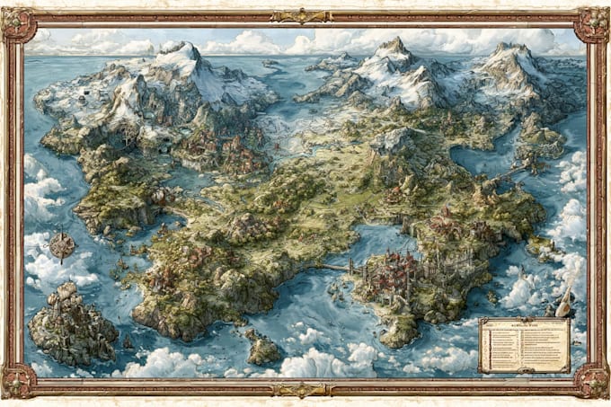 make fantasy map illustration for dnd