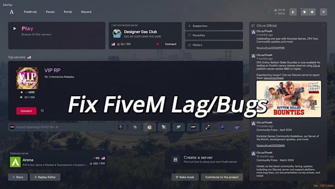 create, fix, and optimize your custom fivem server