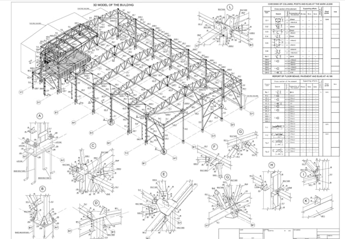 prepare reinforcement layout, steel structural 3d model, slab column beam 2dplan
