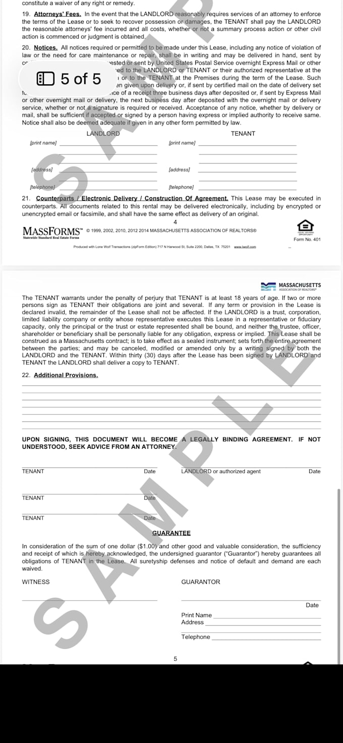 type your lease or tenancy documents