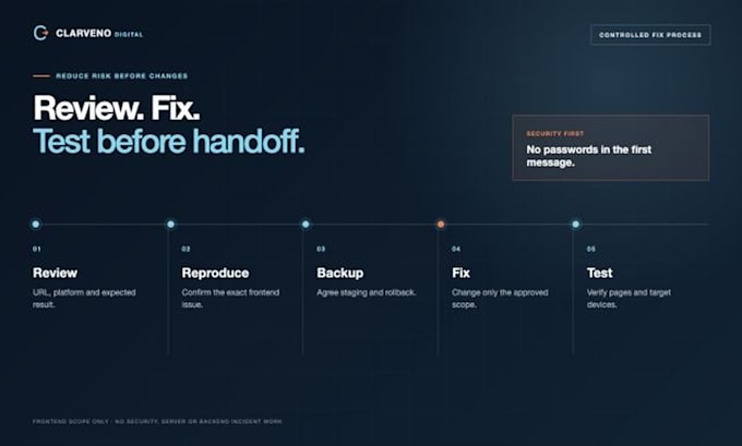 fix responsive layout and frontend bugs on your website