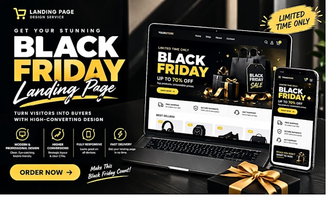 design a high converting black friday shopify landing page