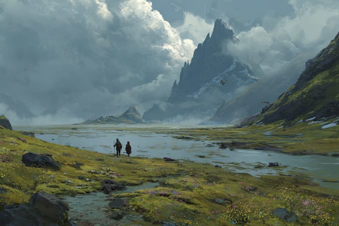 design detailed fantasy landscapes and environments