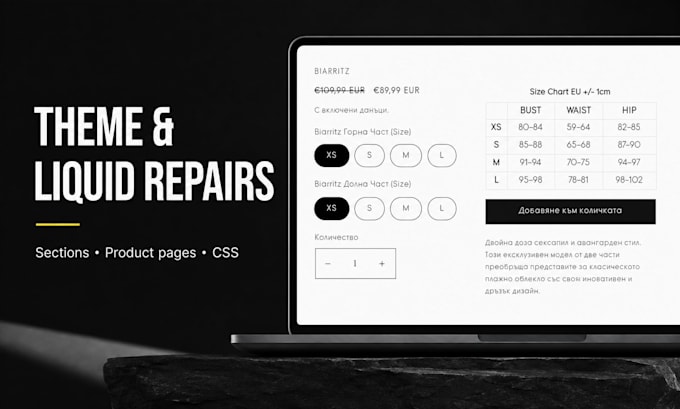fix shopify theme bugs, liquid errors, and layout issues
