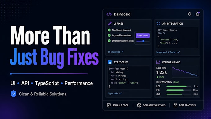 fix react next js typescript javascript bugs and errors