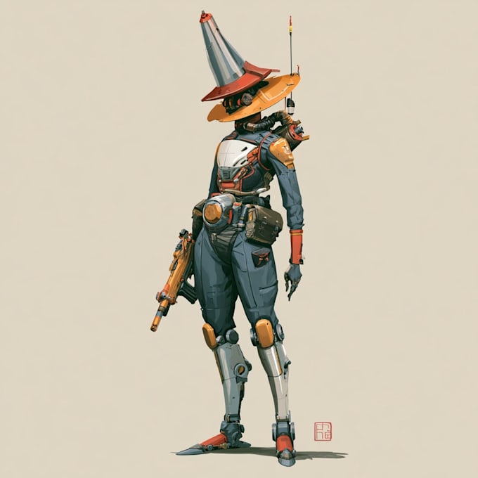 design epic mech warriors and futuristic robot characters