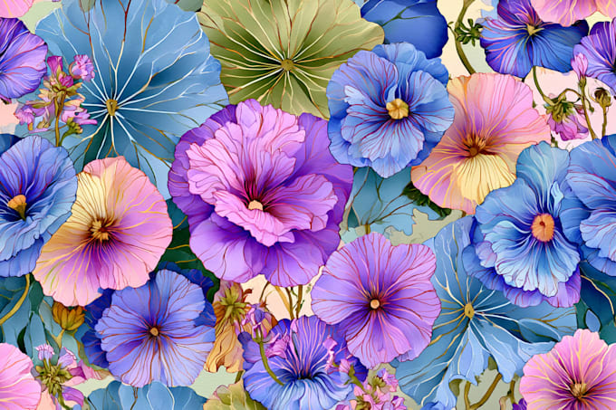 create exclusive floral watercolor seamless patterns