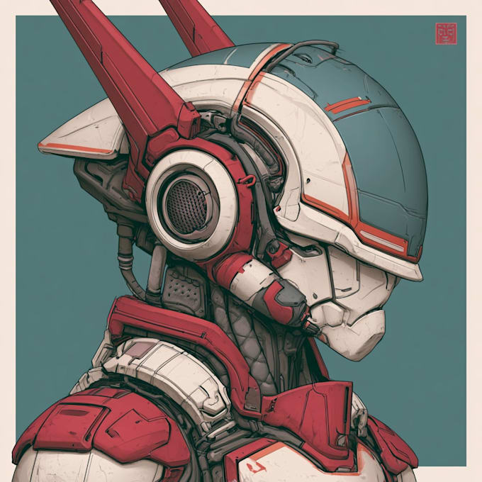 draw amazing character mecha robot illustration