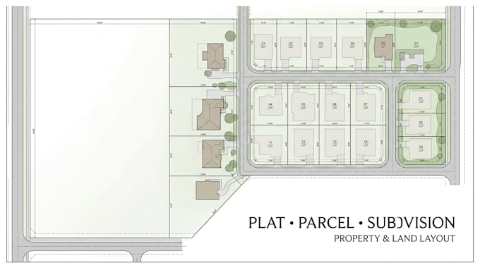 design professional plat map, property map, parcel map, subdivision land layout