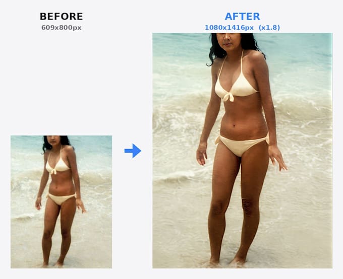 upscale, enhance and sharpen your low quality images