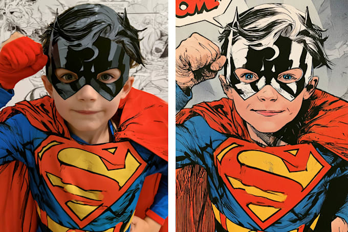 paint a custom superhero character portrait