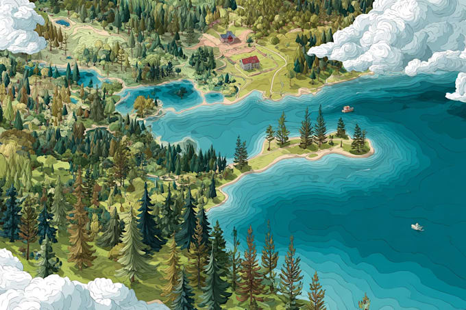 draw a vector map illustration