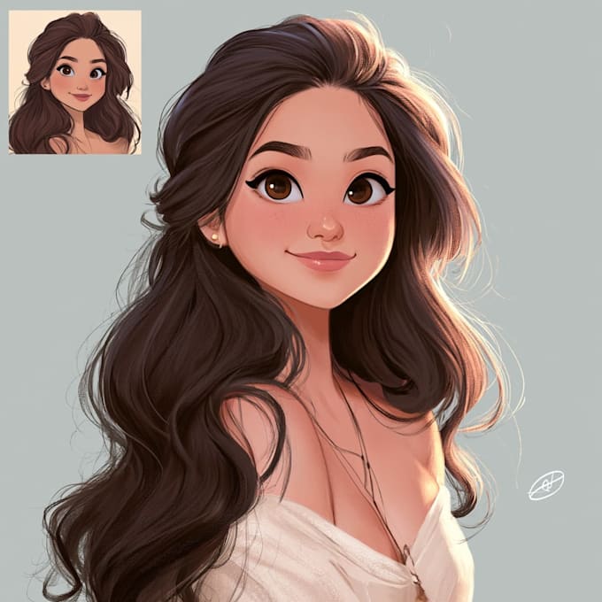 portrait into a disney style cartoon