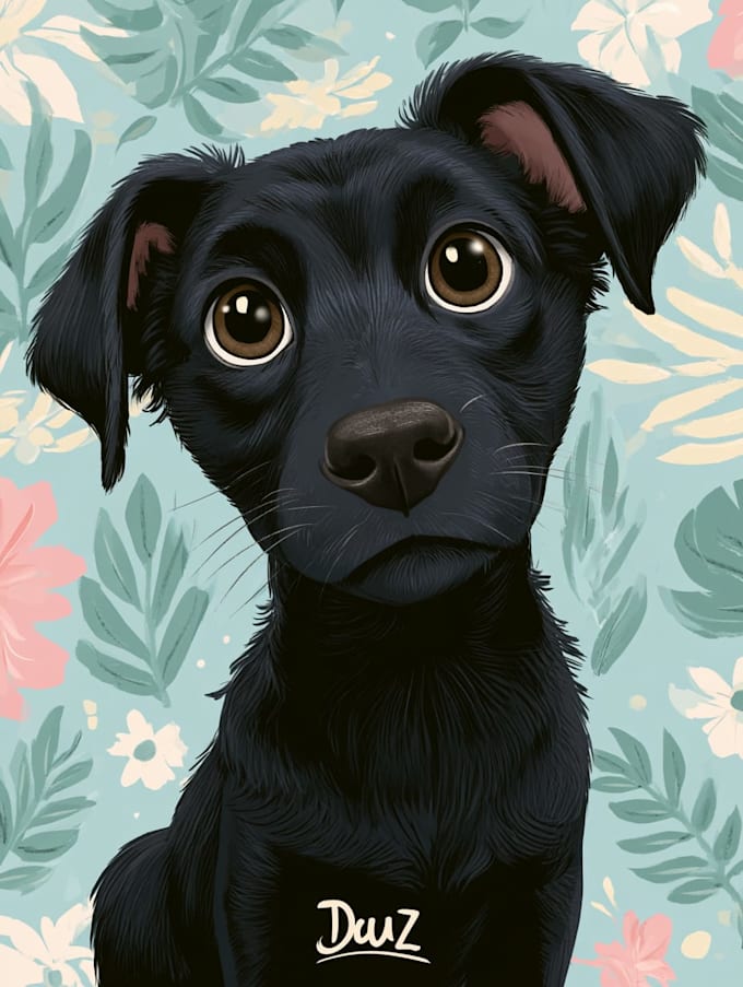 draw disney pet portrait illustration