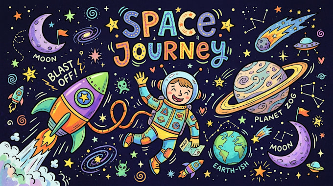 create cartoon doodle art illustration for your project