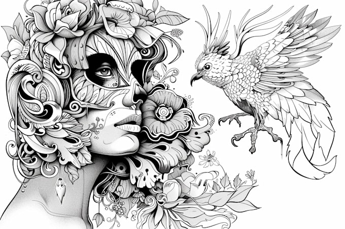 draw simple black and white illustration