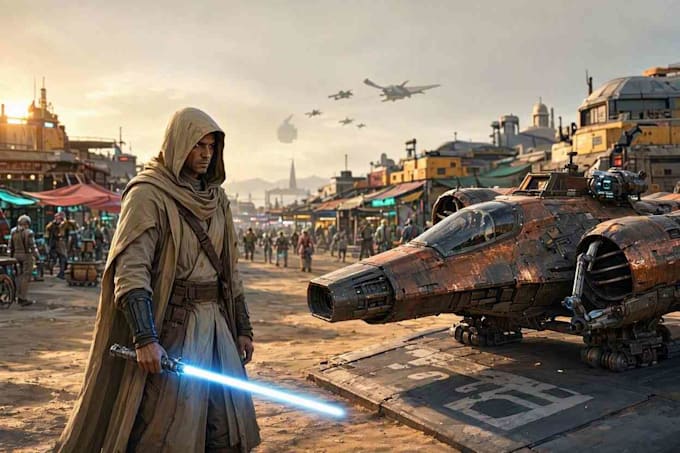 create star wars and sci fi illustration