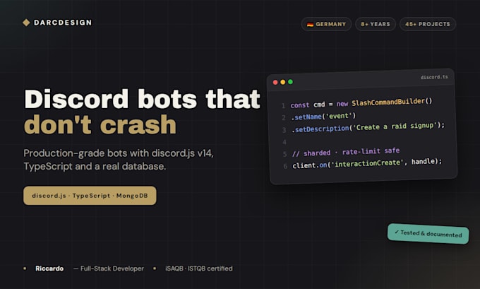 develop a custom discord bot with discord js for your server