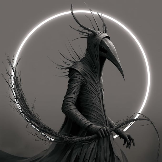 artwork with skull and skeleton style