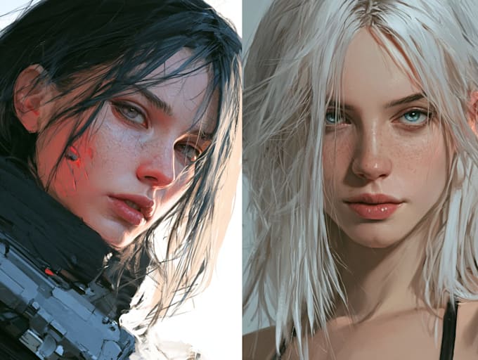 paint character illustrations in semi realistic art style
