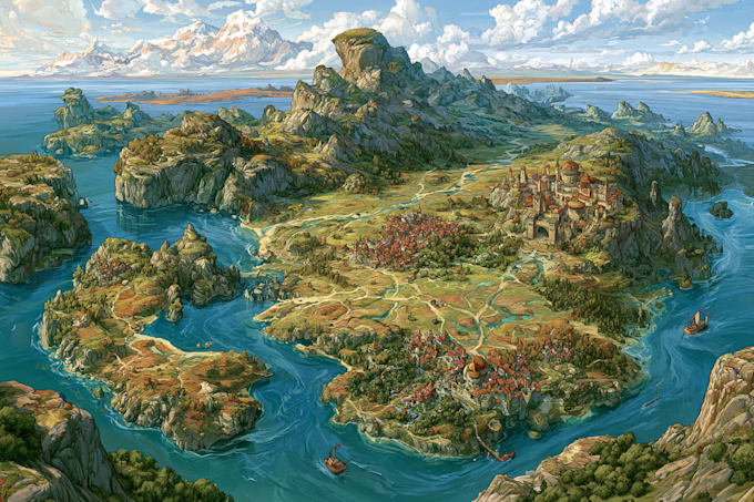 design an original treasure map and fantasy pirate map