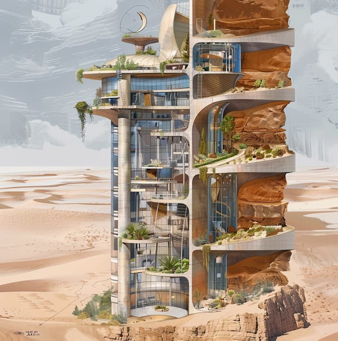 draw architectural sketches for building