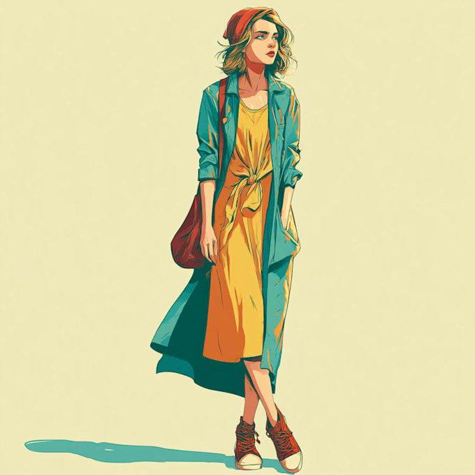 draw in comic style and retro colors