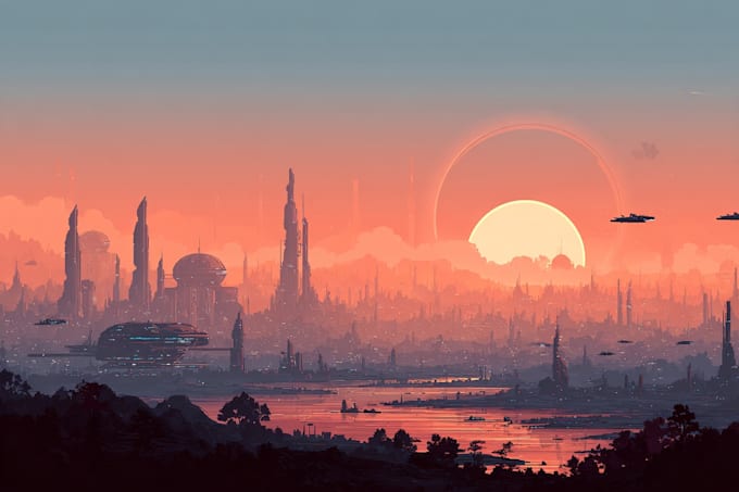 create a stunning sci fi city, futuristic environment, or cyberpunk world