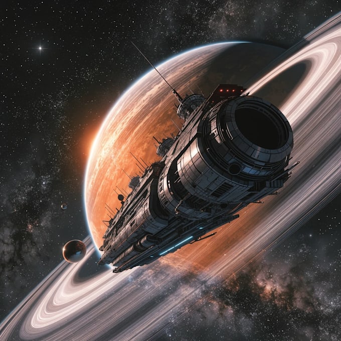 create sci fi illustration for you, cinematic space art