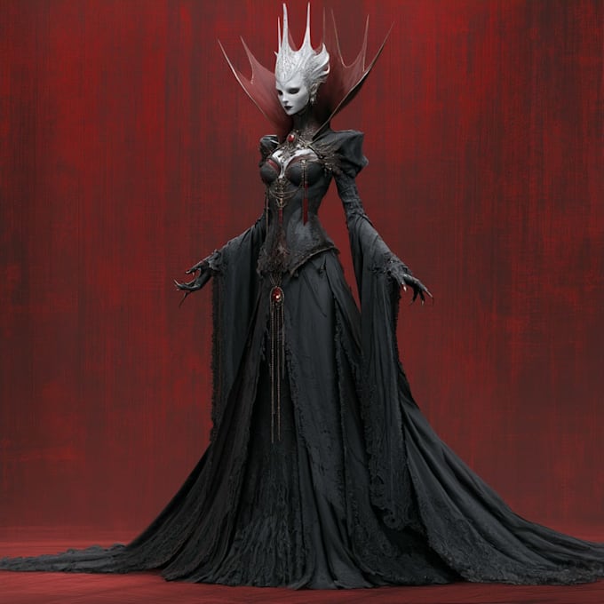 horror vampire lord queen character desing
