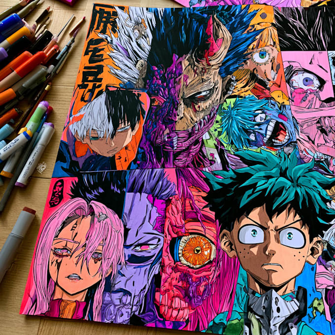 drawing anime artwork illustration with high quality