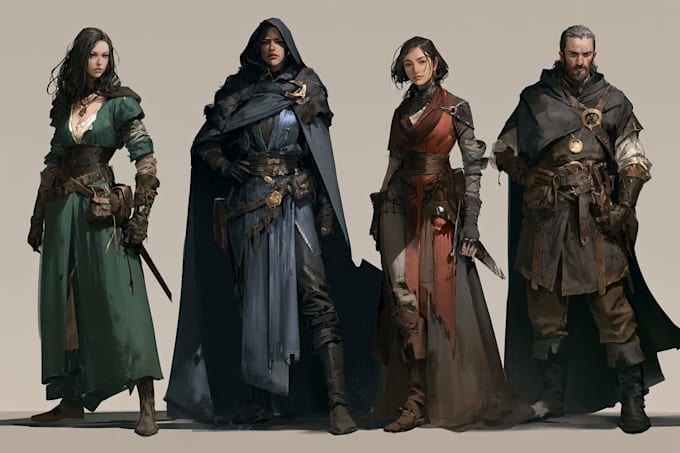 draw dnd and oc character design concept art