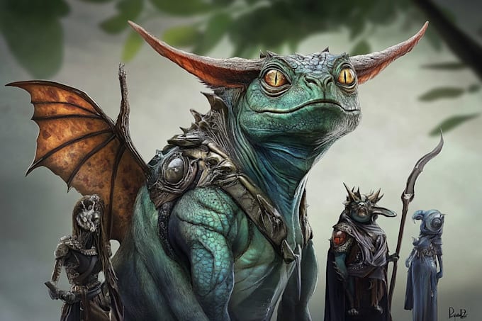 draw fantasy creatures and custom monster illustration