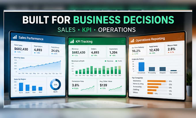create an interactive excel dashboard and KPI report