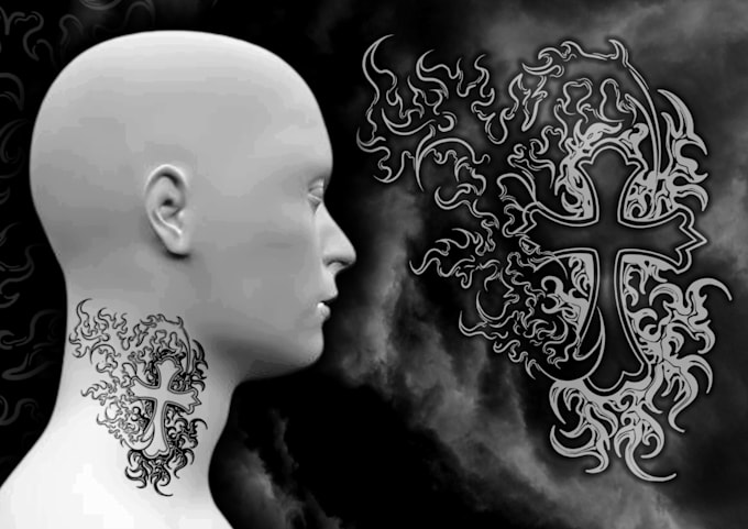 make cyber sigilism and tribal for cloth or tattoo design