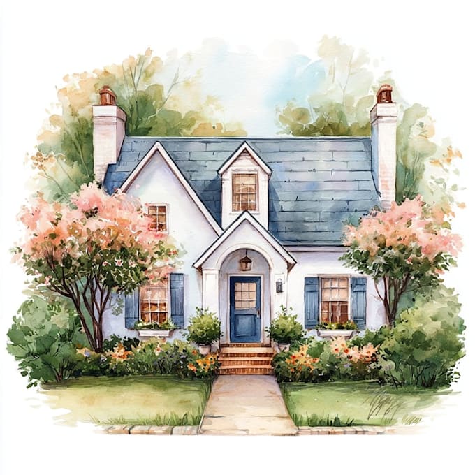 hand paint a stylised watercolor illustration