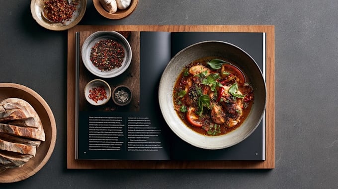 design a professional cookbook and recipe book