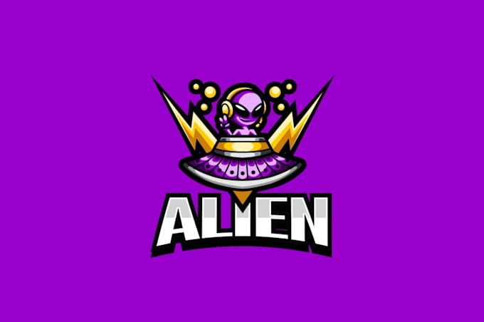 design a powerful alien character logo