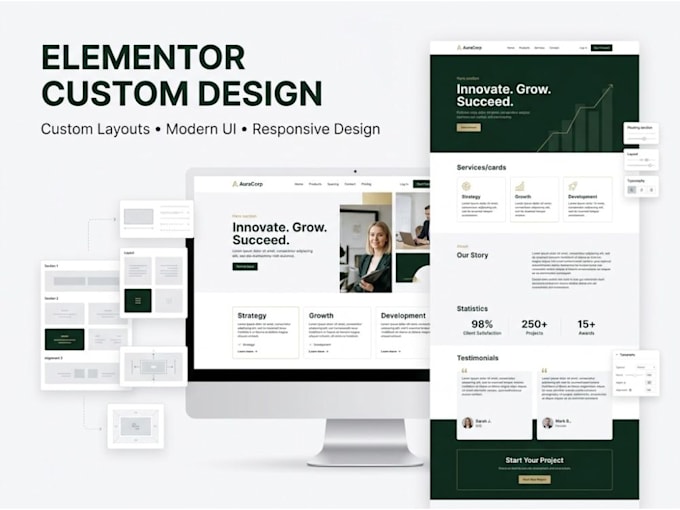 design a professional wordpress website with elementor
