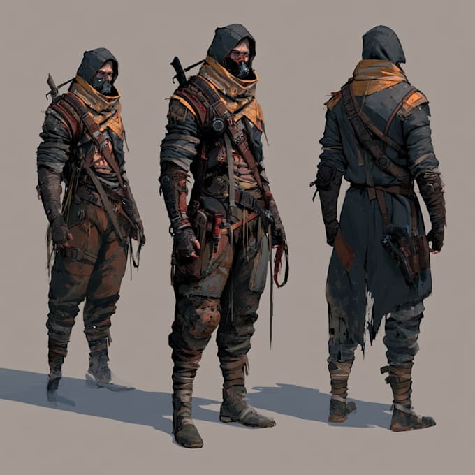 create a unique futuristic character design for games and projects