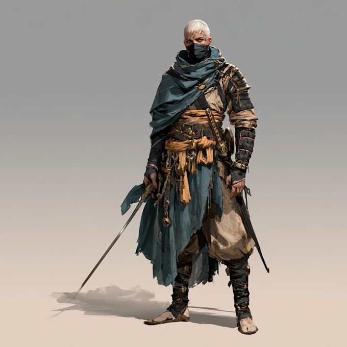 create a dark fantasy warrior character concept with detailed armor