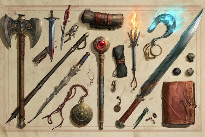 design unique concept weapon illustration