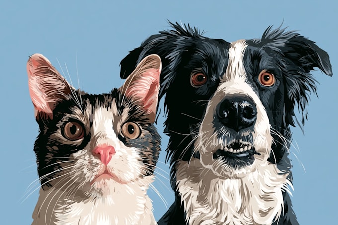 paint professional animal vector illustrations with clean style