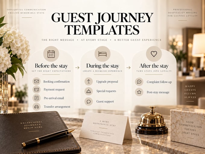 create professional hotel guest communication templates